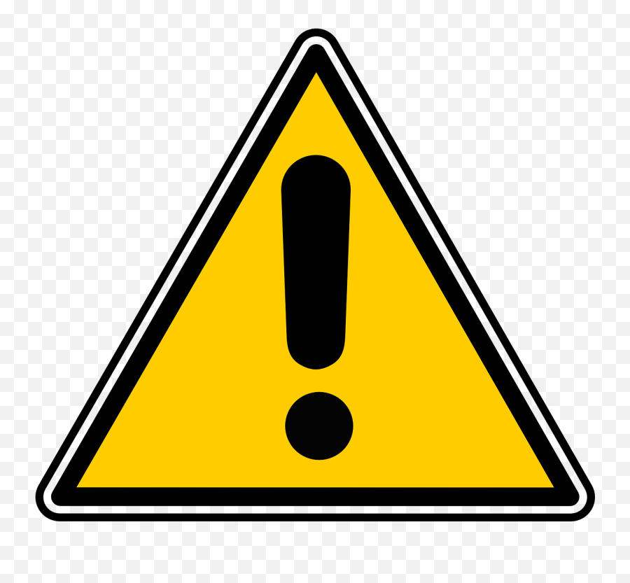 Exclamation Mark Point Triangle Punctuation Yellow - Beware Clipart Emoji,Check Emoticon