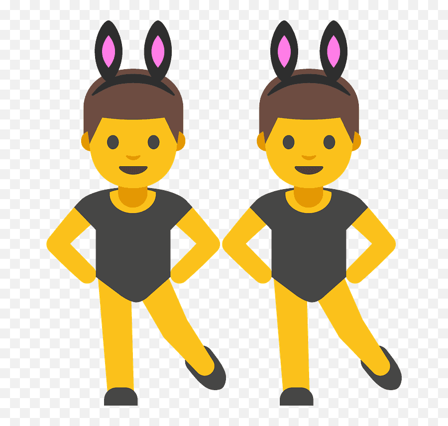 Men With Bunny Ears Emoji Clipart - Women With Bunny Ears Emoji,Bunny Emoji Transparent