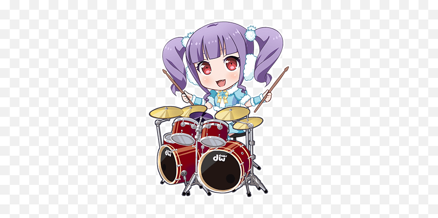 Ako Udagawa - Ako Bandori Chibi Emoji,Drums Emoji