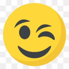 Wink Emoticon Face - Transparent Invisible Background Smiley Face Emoji ...