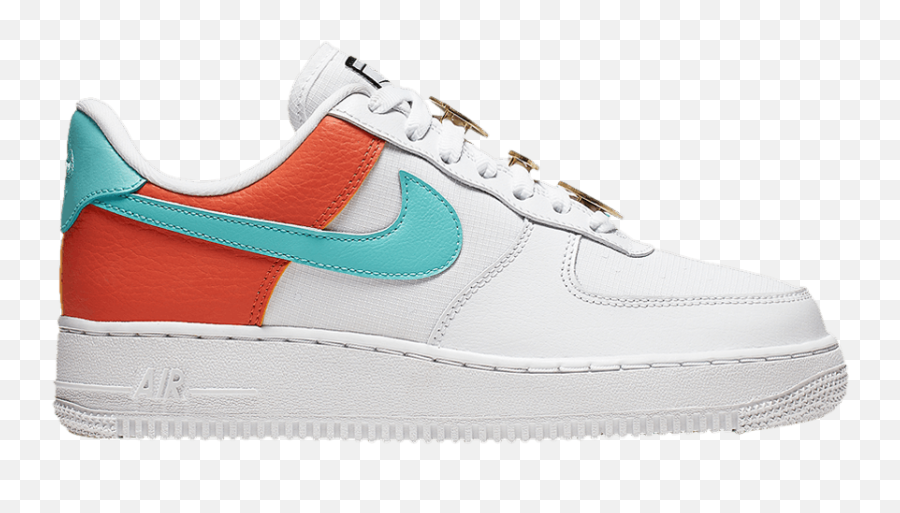 Nike Air Force 1 Aqua Orange Factory - Nike Air Force 1 Basketball Pins Emoji,Air Force 1 Emoji