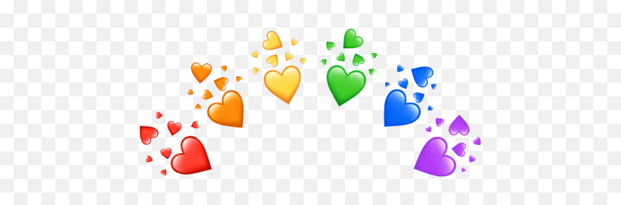Emoji - Aesthetic Heart Crown Transparent,Rainbow Heart Emojis
