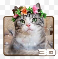 3d Animated Cute Cats Keyboard - Cute Cats Flower Crown Emoji,Cat Emoji Keyboard