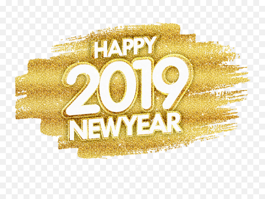 Happy New Year Gold Glitter Png Image - Gold Transparent Happy New Year 2019 Png Emoji,Sparkle Emoji Transparent Background