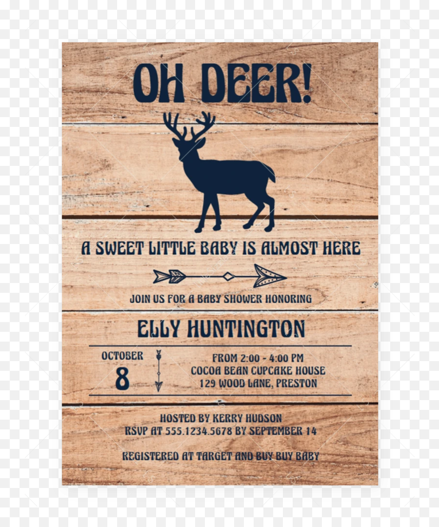 Oh Deer Baby Shower Invitations And - Bear Adventure Baby Shower Invitation Emoji,Buck Deer Emoji