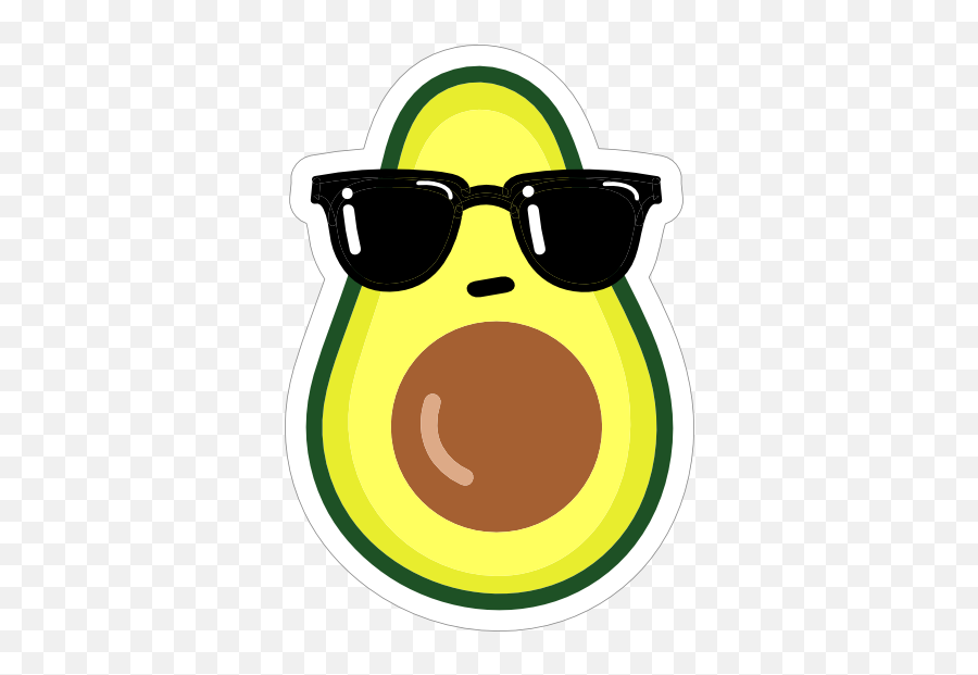 Cool Avocado With Sunglasses Sticker - Clipart Avacado Emoji,Avocado Emoji