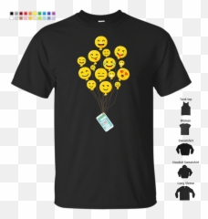 Emojis Balloons T Shirt Emojis Smile Heart Eyes Lol - Graphic Design,Emoji With Heart Eyes