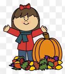Autumn Girl Clip Art - Fall Kids Emoji