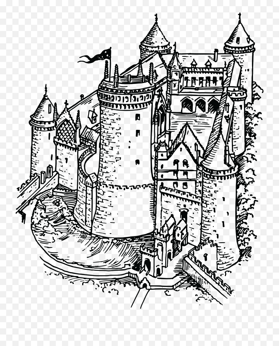 Fortress Drawing Castle Transparent U0026 Png Clipart Free - Middle Ages Castles Drawing Emoji,Flag Castle Emoji