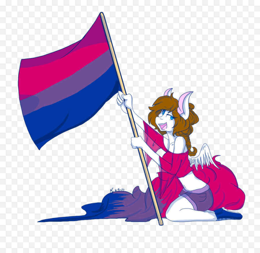 Pride Moth Bisexual Wins By - Bisexual Cartoon Emoji,Love Wins Emoji