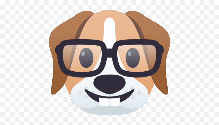 Nerdy Dog Gif - Nerdy Dog Joypixels Discover U0026 Share Gifs Face Of Dog Gif Transparent Emoji,Nerdy Emoji