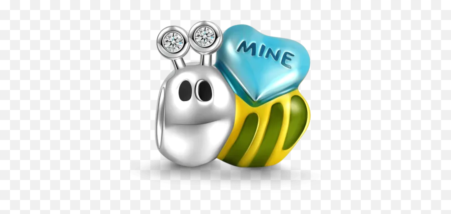 Bee Mine Charm Silver - Happy Emoji,Night Clock Flag Tower Emoji