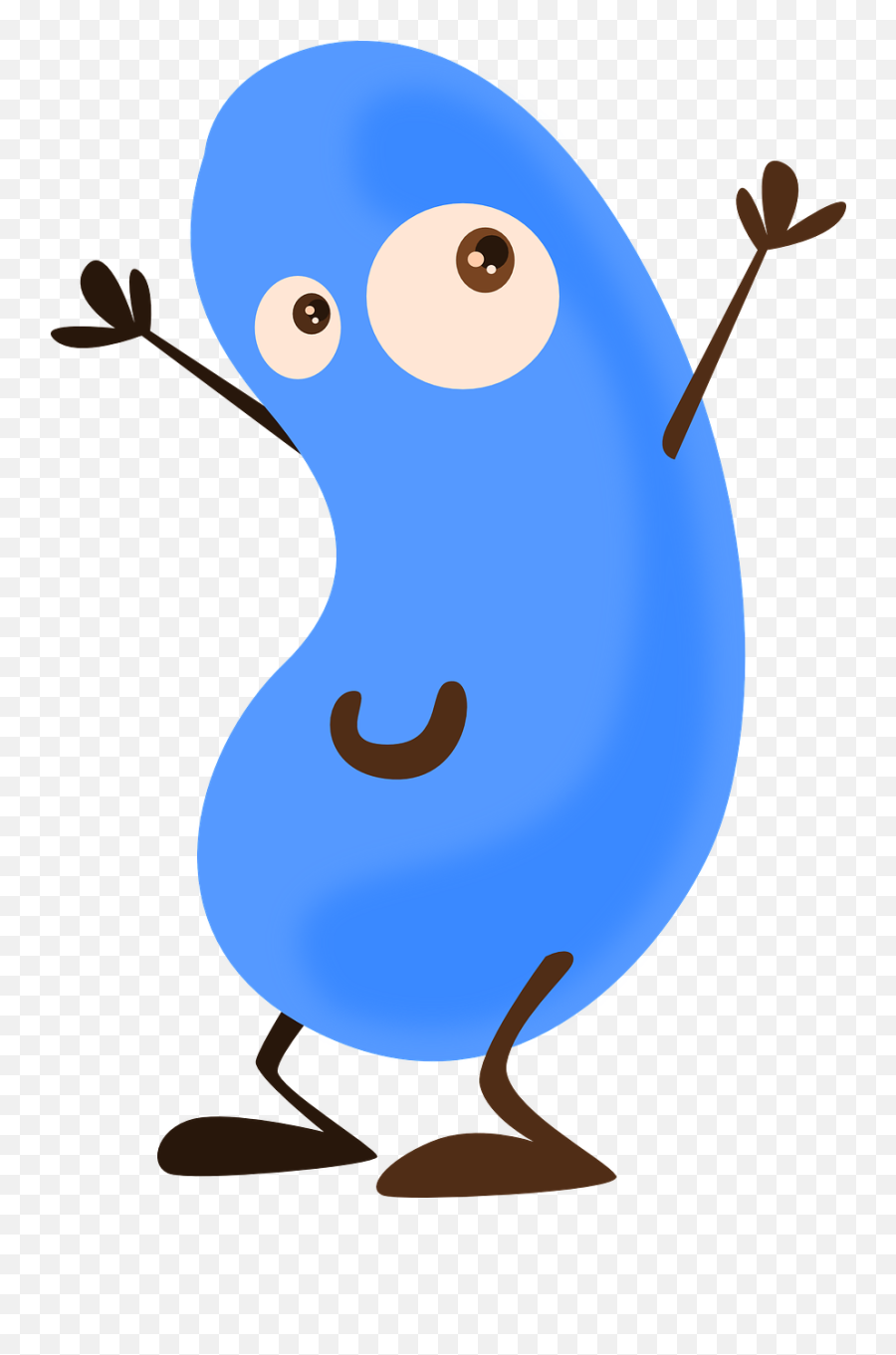 Bean Cartoon Blue Character Jumping - Clip Art Bean Emoji,Carrot Emoji