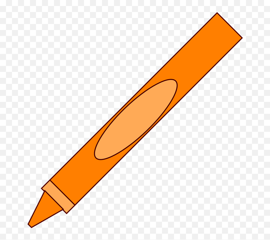 Crayon Pencil Office - Orange Crayon Clipart Emoji,Emoji School Supplies