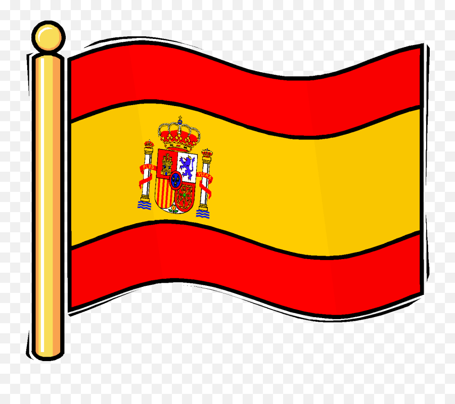 Spanish Clip Art Free - Cartoon Transparent Background Spanish Flag Emoji,Spain Flag Emoji