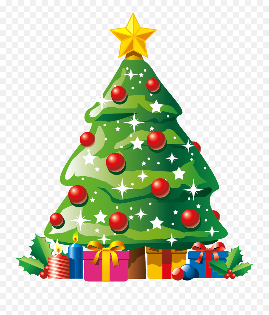 Transparent Deco Christmas Tree With Gifts Clipart - Clipart Transparent Background Christmas Tree Emoji,Holiday Emoji