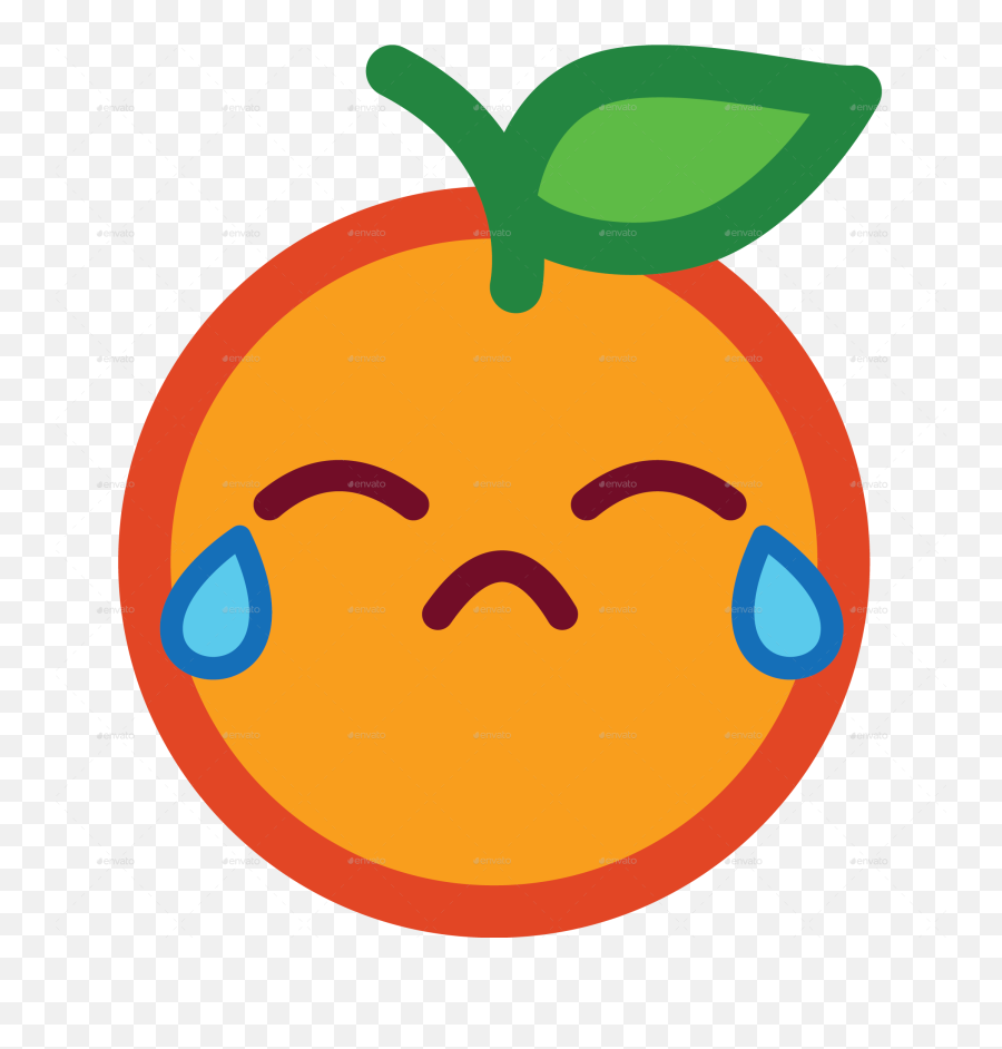 Orange Emoticon - Png Crying Cute Emoji,Fitness Emoticons