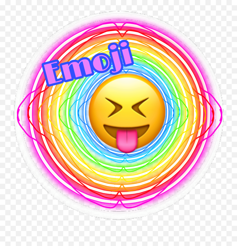 Rainbow Emoji Art Edit Neon Light - Circle,Rainbow Emoji For Facebook