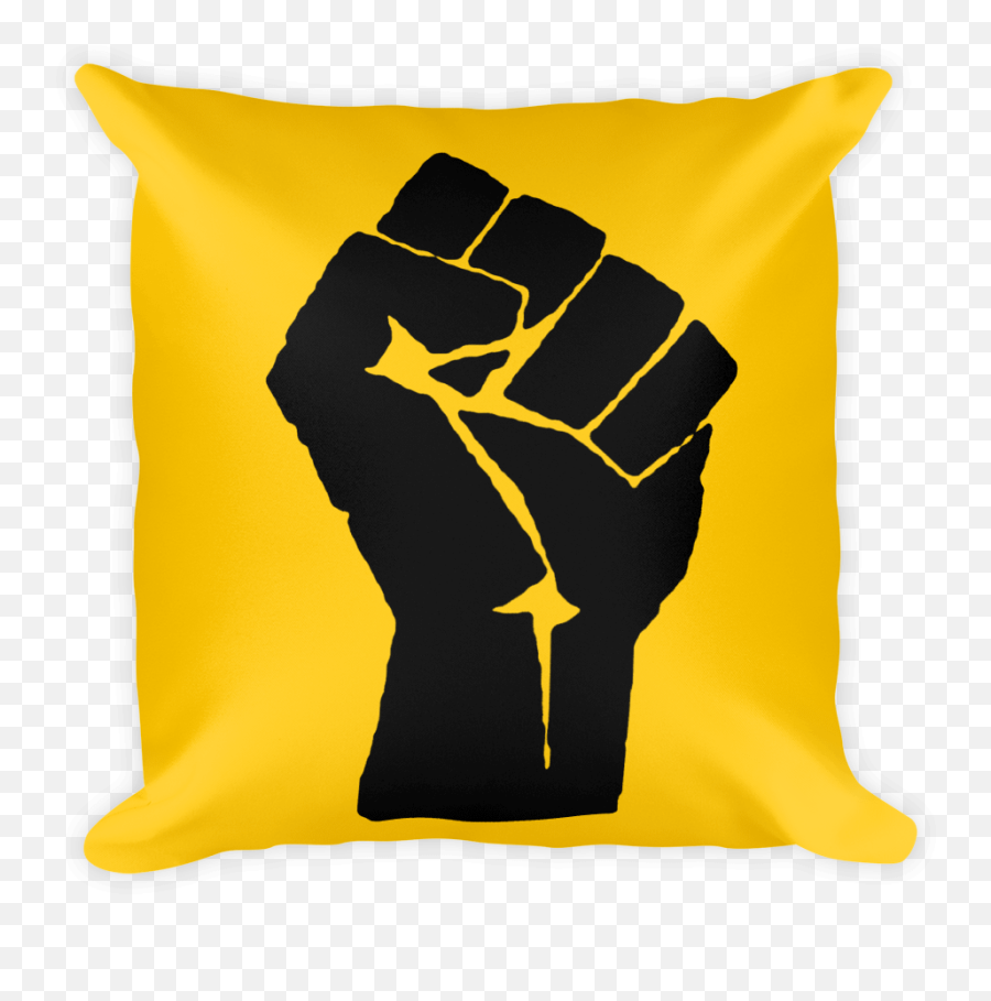 Black Power Fist Square Pillow - Black Life Matters Hand Emoji,Pan African Flag Emoji