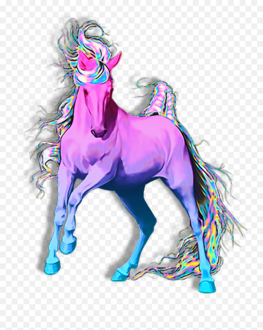 Rainbow Holographic Pink Blue Color - Mane Emoji,Pegasus Emoji