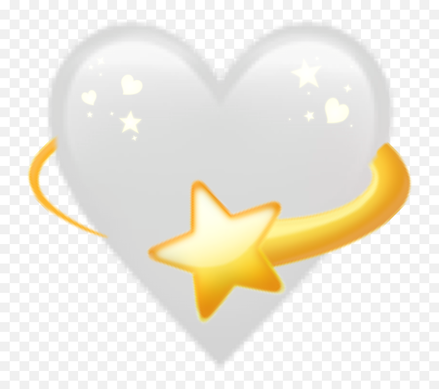 White Yellow Emoji Heart Sticker By Josephine - Heart,Falling Star Emoji