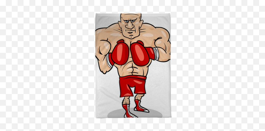 Boxer Sportsman Cartoon Illustration Plush Blanket U2022 Pixers - We Live To Change Boxing Glove Emoji,Boxer Emoticon