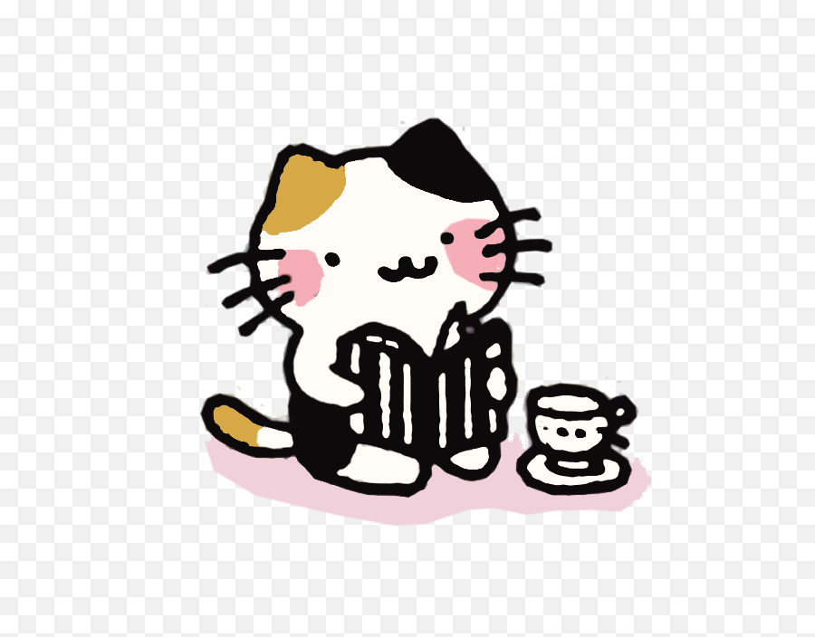Cute Cat Reading Book Png Emoji,Cute Cat
