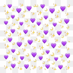 Purple Yellow Emoji Emojis Emojisticker - Overlay Heart Png