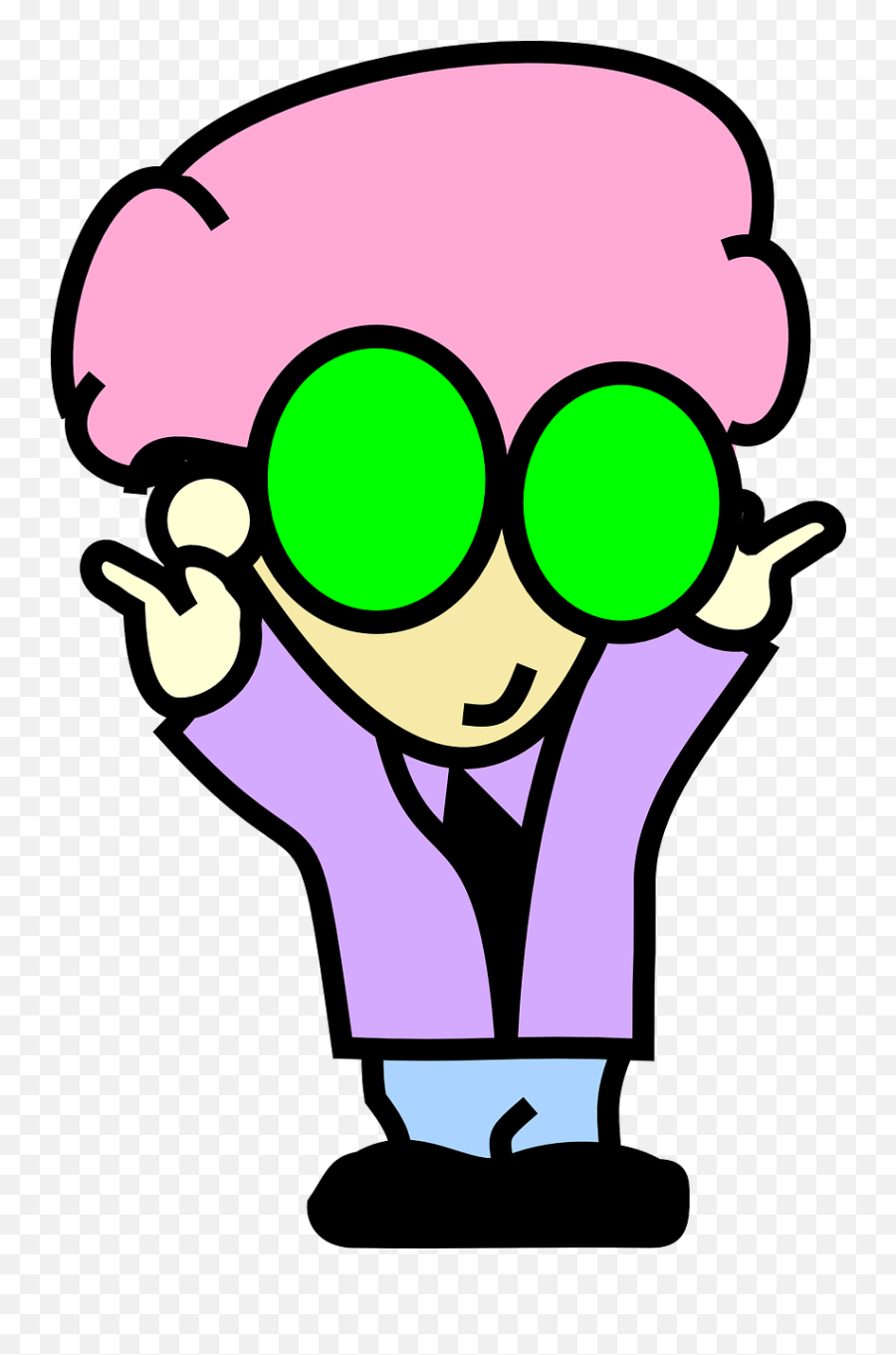 Nerd Cartoon Character Geek Glasses - Nerd Clipart Emoji,Nerd Emoji