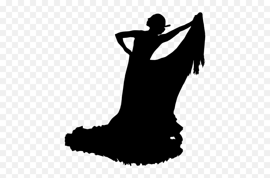 Spanish Dancer Silhouette - Flamenco Dancer Silhouette Emoji,Flamenca Emoji