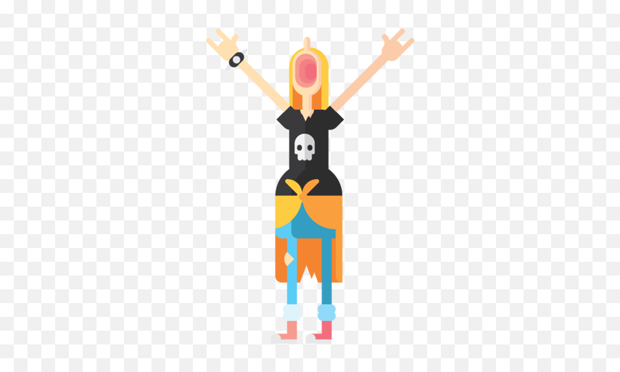 Flat Design Illustration - Rocker Illustrator Flat Design Emoji,Lumberjack Emoji