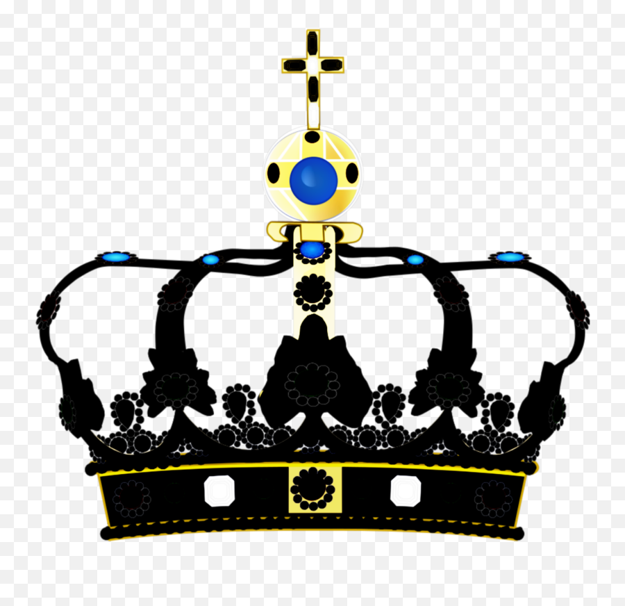 Crown Black Royal Vintage King Queen - Portable Network Graphics Emoji,King Emoji Black