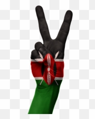 Kenya Flag Hand - Kenyan Transparent Png Emoji