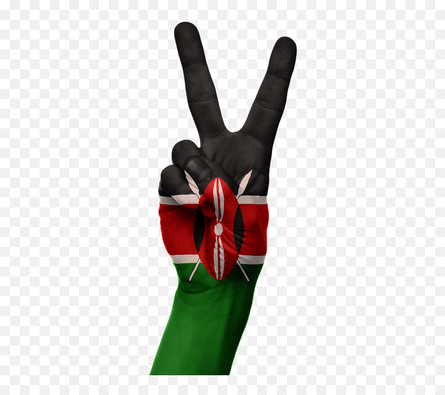 Kenya Flag Hand - Kenyan Flag Transparent Png Emoji,Facebook Emoticons Peace Sign