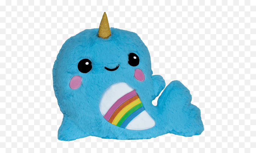 Iscream Rainbow Narwhal Scented Furry Pillow - Stuffed Toy Emoji,Narwhal Emoji