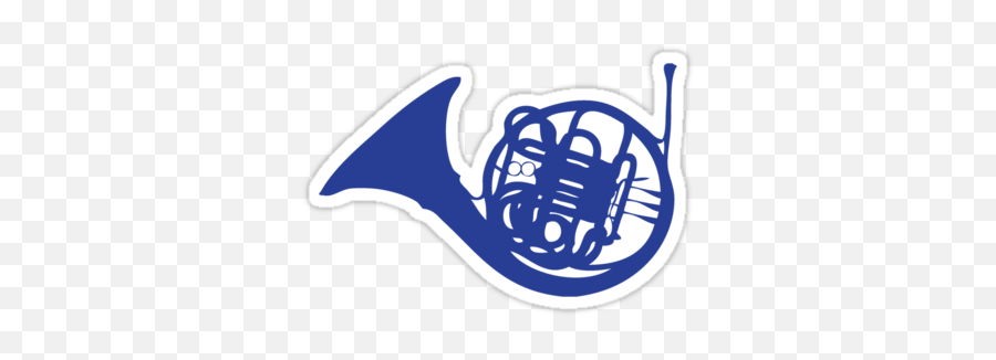 Blue French Horn Sticker - Blue French Horn Png Emoji,French Horn Emoji