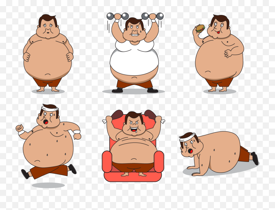 Fat Guy Character Vector - Fat Guy Characters Emoji,Fat Emoji Copy And Paste