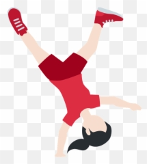 Woman Cartwheeling Emoji Clipart - Persona Haciendo La Voltereta Lateral