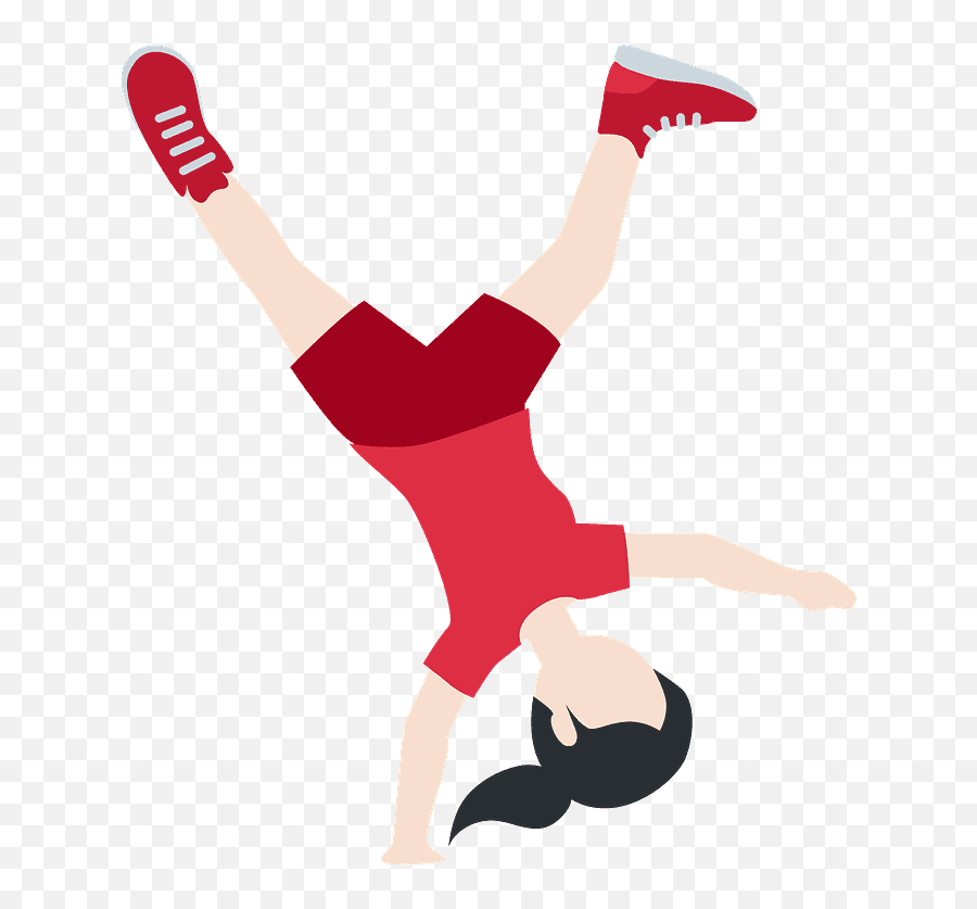 Woman Cartwheeling Emoji Clipart - Persona Haciendo La Voltereta Lateral,Jumping Emoji