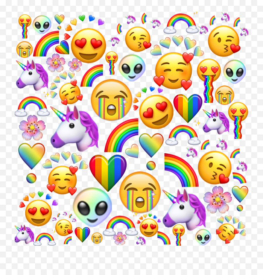 Lgbtsupport Rainbow Unicorn Sticker - Unicorn Rainbow Emoji Background,Unicorn Emoticon