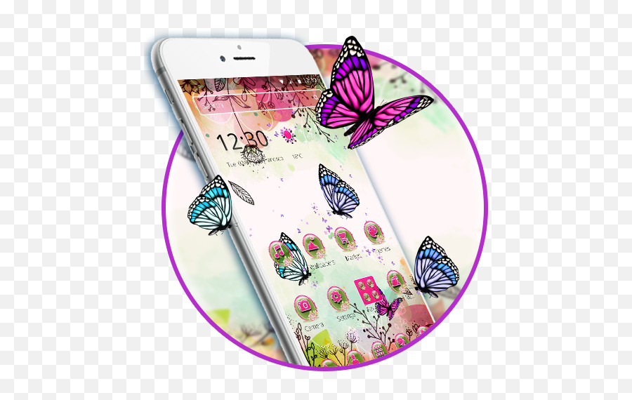 Butterfly Flower Garden 2d - Iphone Emoji,Butterfly Emoji Android