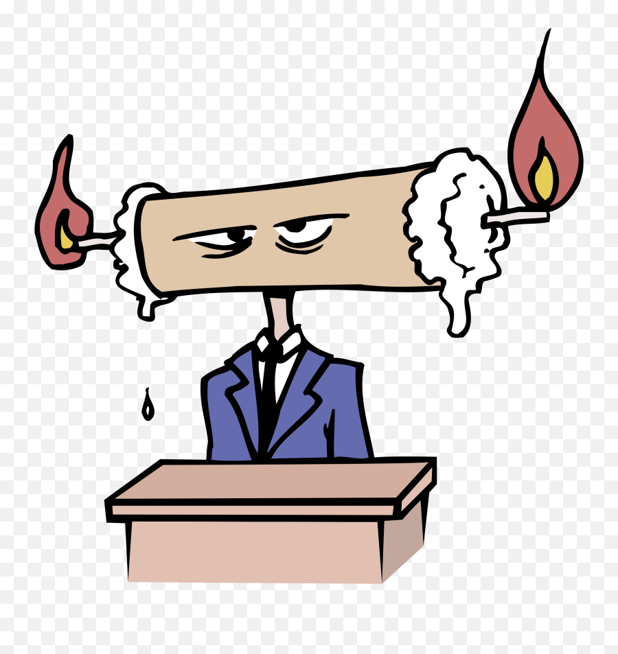 Burnt - Burn The Candle At Both Ends Cartoon Emoji,Fed Up Emoji