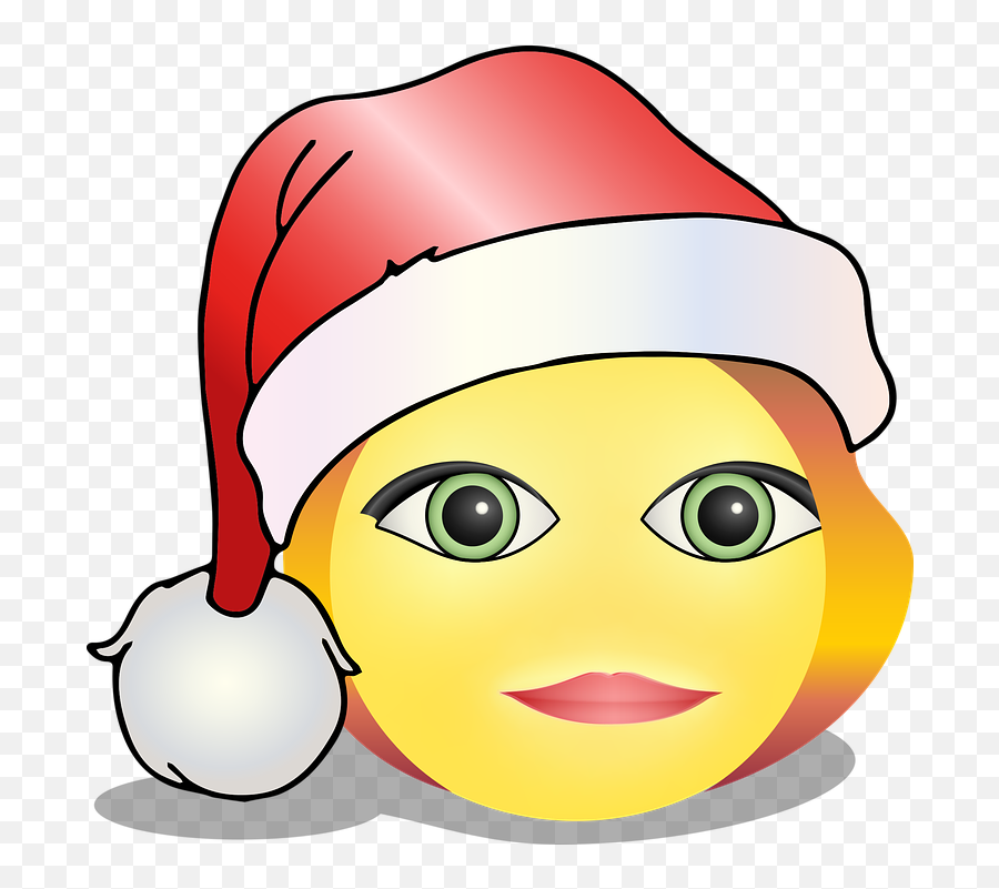 Smiley Christmas Santa Hat - Smiley Weihnachten Emoji,Snowflake Emoji