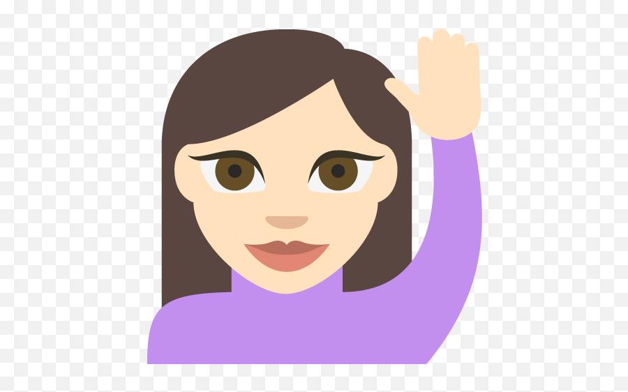 Happy Person Raising One Hand Light Skin Tone Emoji Emoticon - Emoji Levantando La Mano Png,Person Emoji