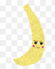 Glitter Banana Graphic - Moon Emoji,Horseshoe Emoticon