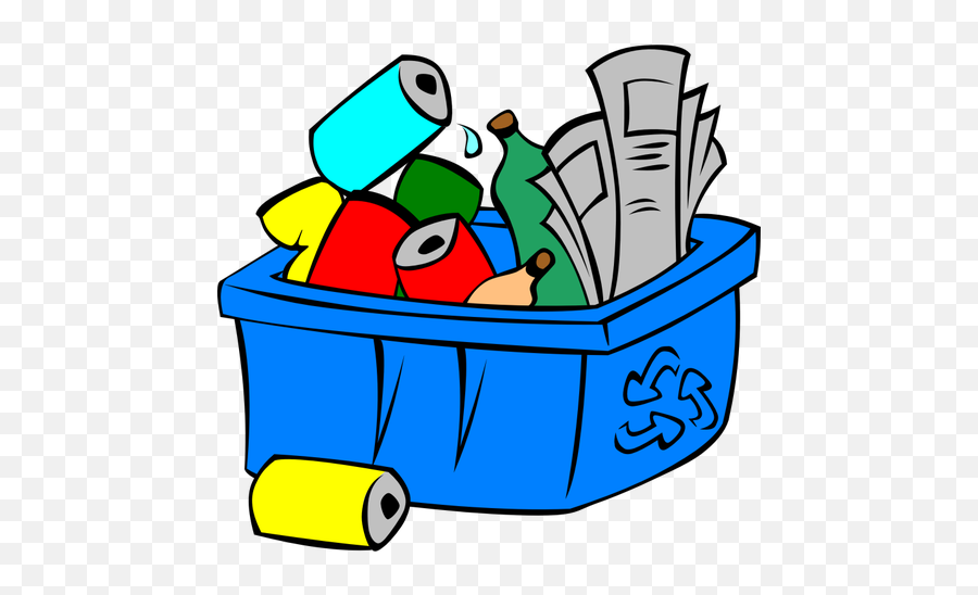 Colorful Recycle Bin Full Of Waste - Recycle Clip Art Emoji,Trash Bin Emoji