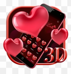 3d Red Love Heart Theme - Icon Emoji