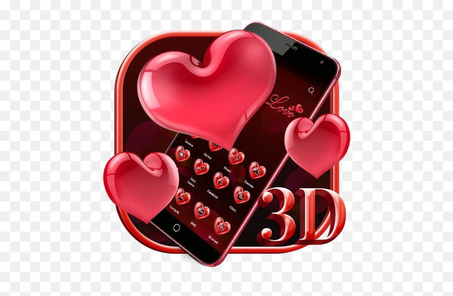 3d Red Love Heart Theme - Icon Emoji,Red Beating Heart Emoji Meaning