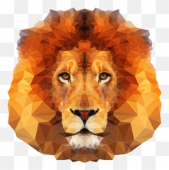 Fronte Del Leone Low Poly - Lion Png Emoji