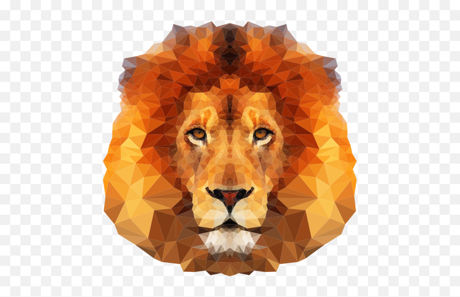 Fronte Del Leone Low Poly - Lion Low Poly Png Emoji,Emoticone Triste